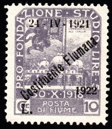 Fiume 1922 mng 10 lire - -,