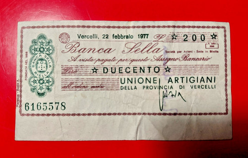 Miniassegni falsi banca - falsi,